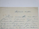 LETTRE AUTOGRAPHE SIGN&Eacute;E &Agrave; GUYON. Oscar Comettant
