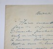 LETTRE AUTOGRAPHE SIGN&Eacute;E &Agrave; GUYON. Oscar Comettant