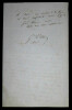 LETTRE AUTOGRAPHE SIGN&Eacute;E. BAYEUX, 1866. Georges Victor Gardin de Villers