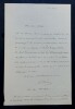 LETTRE AUTOGRAPHE SIGN&Eacute;E, A PROPOS D'ARTICLES. Guillaume V&eacute;ran