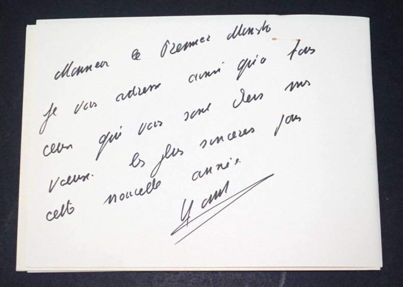 Joseph COMITI, Chirurgien - CARTE DE VOEUX AUTOGRAPHE SIGNEE. Joseph COMITI
