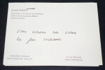 Joseph COMITI, Chirurgien - CARTE DE VOEUX AUTOGRAPHE SIGNEE. Joseph COMITI
