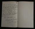 LETTRE AUTOGRAPHE SIGN&Eacute;E &Agrave; HEUGEL, 1888. Th&eacute;odore Lajarte