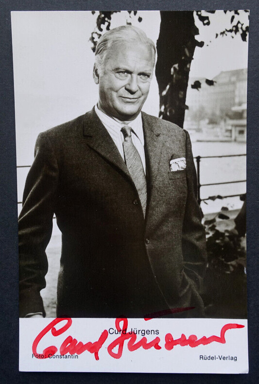 Curd J&Uuml;RGENS - CARTE POSTALE NOIR ET BLANC SIGN&Eacute;E, 9X14CM. Curd J&Uuml;RGENS
