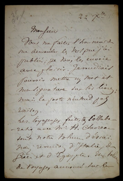 LETTRE AUTOGRAPHE SIGNEE. L&eacute;on Laurent-Pichat