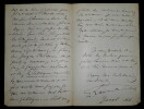 LETTRE AUTOGRAPHE SIGNEE. L&eacute;on Laurent-Pichat