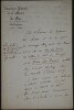 BARBIER Antoine Alexandre - LETTRE AUTOGRAPHE SIGN&Eacute;E - MAISON DU ROI - S&Eacute;VIGN&Eacute;. Antoine Alexandre BARBIER