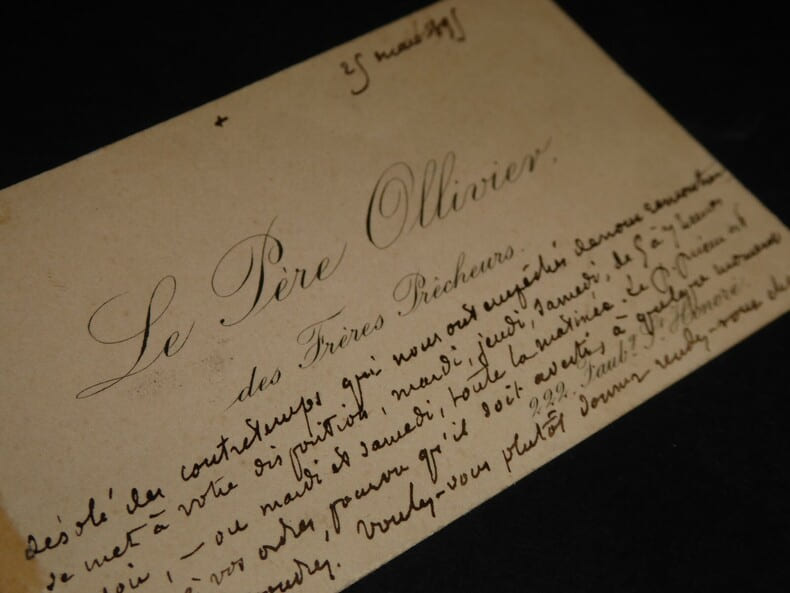 OLLIVIER Marie-Joseph - CARTE DE VISITE AUTOGRAPHE SIGN&Eacute;E , 1895. Marie-Joseph Ollivier