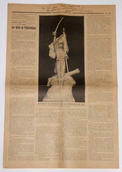 THEUNISSEN Corneille - ARTICLE DE JOURNAL AUTOGRAPHE SIGN&Eacute; ET D&Eacute;DICAC&Eacute;, 1914. Corneille Theunissen