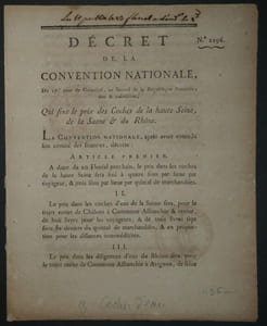 Décret de la Convention Nationale, Imprimerie du Louvre - An II de la République