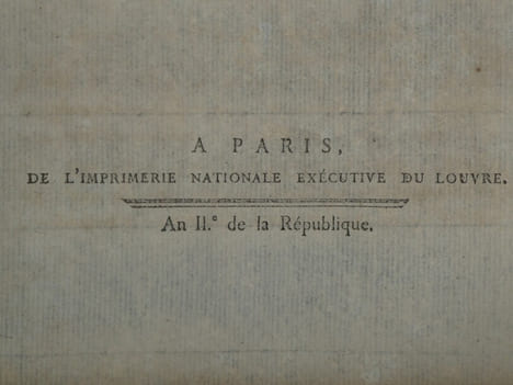 Décret de la Convention Nationale, Imprimerie du Louvre - An II de la République. Convention Nationale