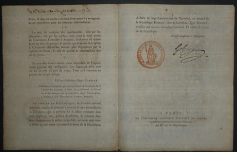 Décret de la Convention Nationale, Imprimerie du Louvre - An II de la République