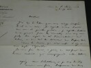 Jean Baptiste Philibert VAILLANT LETTRE AUTOGRAPHE SIGN&Eacute;E refus d'emploi XIX&egrave;me. Jean-Baptiste Philibert VAILLANT