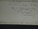 Jean Baptiste Philibert VAILLANT LETTRE AUTOGRAPHE SIGN&Eacute;E refus d'emploi XIX&egrave;me. Jean-Baptiste Philibert VAILLANT