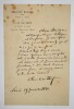 COMETTANT Oscar - LETTRE AUTOGRAPHE SIGN&Eacute;E, INSTITUT MUSICAL, 1880. Oscar Comettant