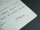 Louis Jules TROCHU , G&eacute;n&eacute;ral- LETTRE AUTOGRAPHE SIGN&Eacute;E &Agrave; M Lambert, 1867. Louis Jules TROCHU
