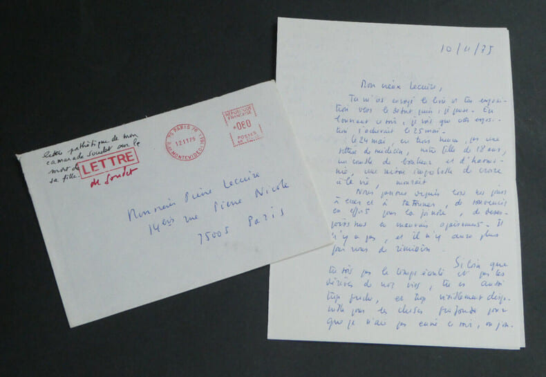 Pierre SOUDET - &Eacute;MOUVANTE LETTRE AUTOGRAPHE SIGN&Eacute;E &Agrave; Pierre LECUIRE - 1975. Pierre SOUDET