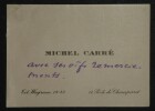 Carte de visite annot&eacute;e &agrave; la main. Michel Carr&eacute; (fils)