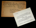 Minist&egrave;re de la Guerre- Carton d'invitation pour une repr&eacute;sentation de th&eacute;&acirc;tre de Mauriac adress&eacute; &agrave; M. et Mme RISTIC, 9 d&eacute;cembre 1947. Minist&egrave;re de la ...