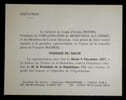 Minist&egrave;re de la Guerre- Carton d'invitation pour une repr&eacute;sentation de th&eacute;&acirc;tre de Mauriac adress&eacute; &agrave; M. et Mme RISTIC, 9 d&eacute;cembre 1947. Minist&egrave;re de la ...