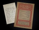 VON ESCHER Nanny - LETTRE AUTOGRAPHE SIGN&Eacute;E et PO&Egrave;ME DANS LE JOURNAL, 1920. Nanny von Escher