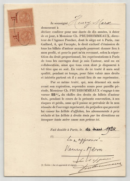 Pouvoir sign&eacute; par Henry Marx – Collection coh&eacute;rente de 50 auteurs & musiciens. Henry Marx