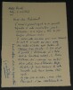 Simon Gantillon - LETTRE AUTOGRAPHE SIGN&Eacute;E &agrave; Jean Schlumberger, Pen Club, 1947. Simon Gantillon