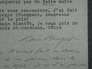 Alain BOSQUET - LETTRE AUTOGRAPHE ET TAPUSCRITE SIGN&Eacute;E, 1951, Paris. Alain BOSQUET