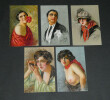 5 Cartes postales portraits de femmes curiosa sign&eacute;es Yves Die&yuml; dit Thiey. Yves Die&yuml; dit Thiey