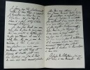 BLANC Edouard - LETTRE AUTOGRAPHE SIGN&Eacute;E, DEMANDE DE PR&Ecirc;T DE LIVRES, 1895. Edouard Blanc