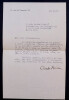 Claude AVELINE - Tapuscrit sign&eacute; &agrave; Marko Ristic, 1946. Claude AVELINE