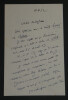 Henry de Montherlant - Lettre autographe sign&eacute;e &agrave; Christian Melchior-Bonnet - 1952. Henry de Montherlant