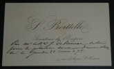 Symphorien BOITTELLE, Homme politique - CARTE DE VISITE AUTOGRAPHE. Symphorien BOITTELLE