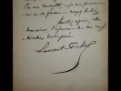 LAURENT-PICHAT L&eacute;on - LETTRE AUTOGRAPHE SIGN&Eacute;E, ASSEMBL&Eacute;E NATIONALE, PARIS, 1876. L&eacute;on Laurent-Pichat