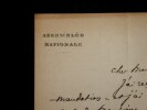LAURENT-PICHAT L&eacute;on - LETTRE AUTOGRAPHE SIGN&Eacute;E, ASSEMBL&Eacute;E NATIONALE, PARIS, 1876. L&eacute;on Laurent-Pichat