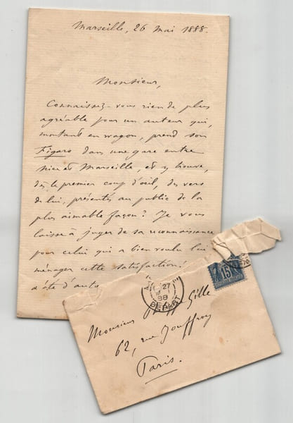 Eug&egrave;ne Manuel - DEUX LETTRES AUTOGRAPHES SIGN&Eacute;ES &Agrave; Philippe Gille - 1888 & 1899. Eug&egrave;ne Manuel