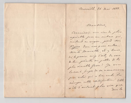 Eugène Manuel - DEUX LETTRES AUTOGRAPHES SIGNÉES À Philippe Gille - 1888 & 1899. Eugène Manuel