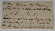 GAILHARD Andr&eacute; - CARTE DE VISITE ANNOT&Eacute;E, COMPOSITEUR MUSIQUE CLASSIQUE. Andr&eacute; Gailhard