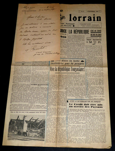 RAMBET Le chardon lorrain LETTRE AUTOGRAPHE SIGNEE 8 DECEMBRE 1945 NANCY. Rambet