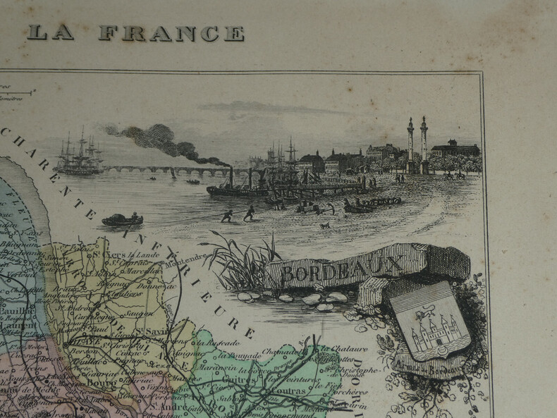 Lithographie couleur, La Gironde, dress&eacute; Vuillemin, Grav&eacute; ALES, 1876. Vuillemin ; ALES