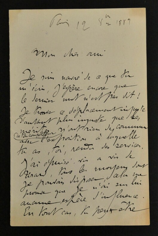 LETTRE AUTOGRAPHE SIGNEE, PARIS 1889. Gaston Salvayre