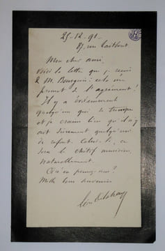 DELAHAYE Léon - LETTRE AUTOGRAPHE SIGNÉE, ARCHIVES MENESTREL, 1891. Léon Delahaye