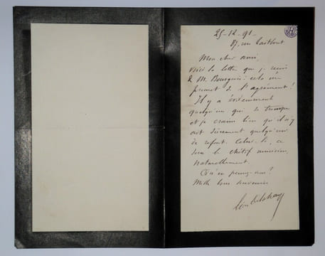 DELAHAYE Léon - LETTRE AUTOGRAPHE SIGNÉE, ARCHIVES MENESTREL, 1891. Léon Delahaye