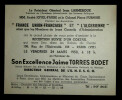 Jean Larmeroux - Carton d'invitation, r&eacute;ception suivie d'un cocktail, Paris 1950. Jean Larmeroux, Andr&eacute; Joyel-Faure, Colonel Pierre Furnari