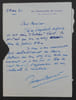 Jacques BAUMER - LETTRE AUTOGRAPHE SIGN&Eacute;E A Gabriel REUILLARD, 1930. Jacques BAUMER