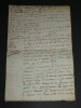 Lettre liquidation h&ocirc;pitaux militaires 13 messidor an 9 - Tampon fiscal. Lacroix