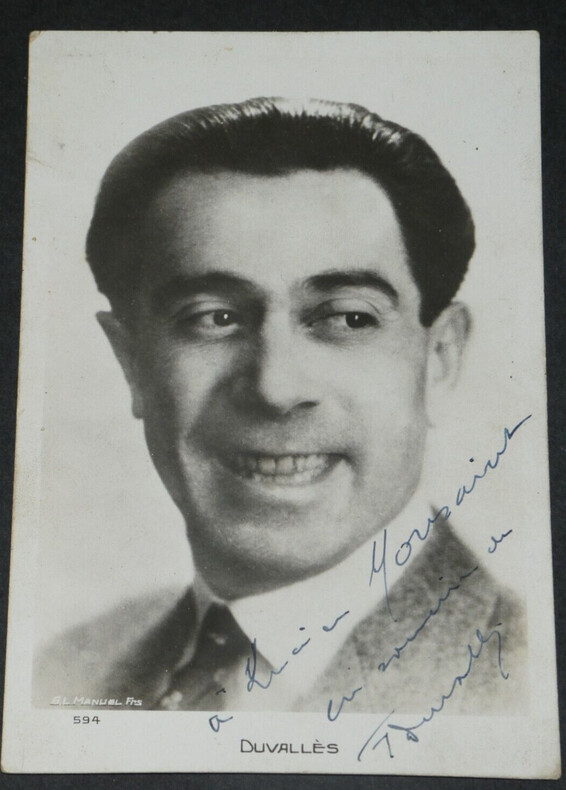 Fr&eacute;d&eacute;ric DUVALLES - PHOTOGRAPHIE CARTE POSTALE SIGN&Eacute;E, d&eacute;dicac&eacute;e Lucien MONSAINT. Fr&eacute;d&eacute;ric DUVALLES