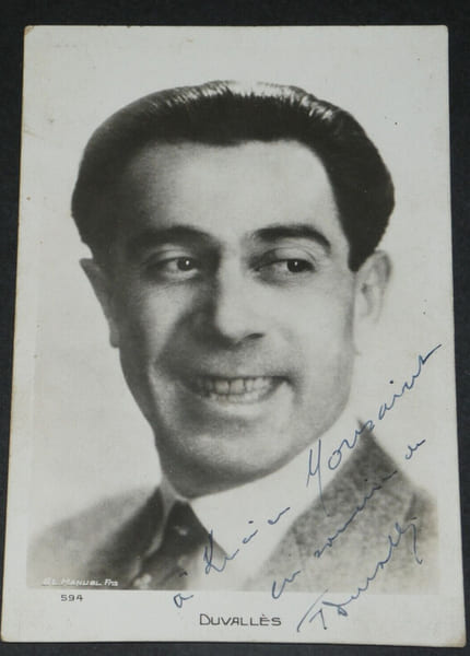 Fr&eacute;d&eacute;ric DUVALLES - PHOTOGRAPHIE CARTE POSTALE SIGN&Eacute;E, d&eacute;dicac&eacute;e Lucien MONSAINT. Fr&eacute;d&eacute;ric DUVALLES