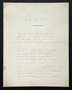 Emilien PACINI, Libréttiste - POEME AUTOGRAPHE SIGNÉ DE 8 PAGES "Si ma mère"