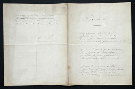 Emilien PACINI, Libréttiste - POEME AUTOGRAPHE SIGNÉ DE 8 PAGES "Si ma mère". Emilien PACINI